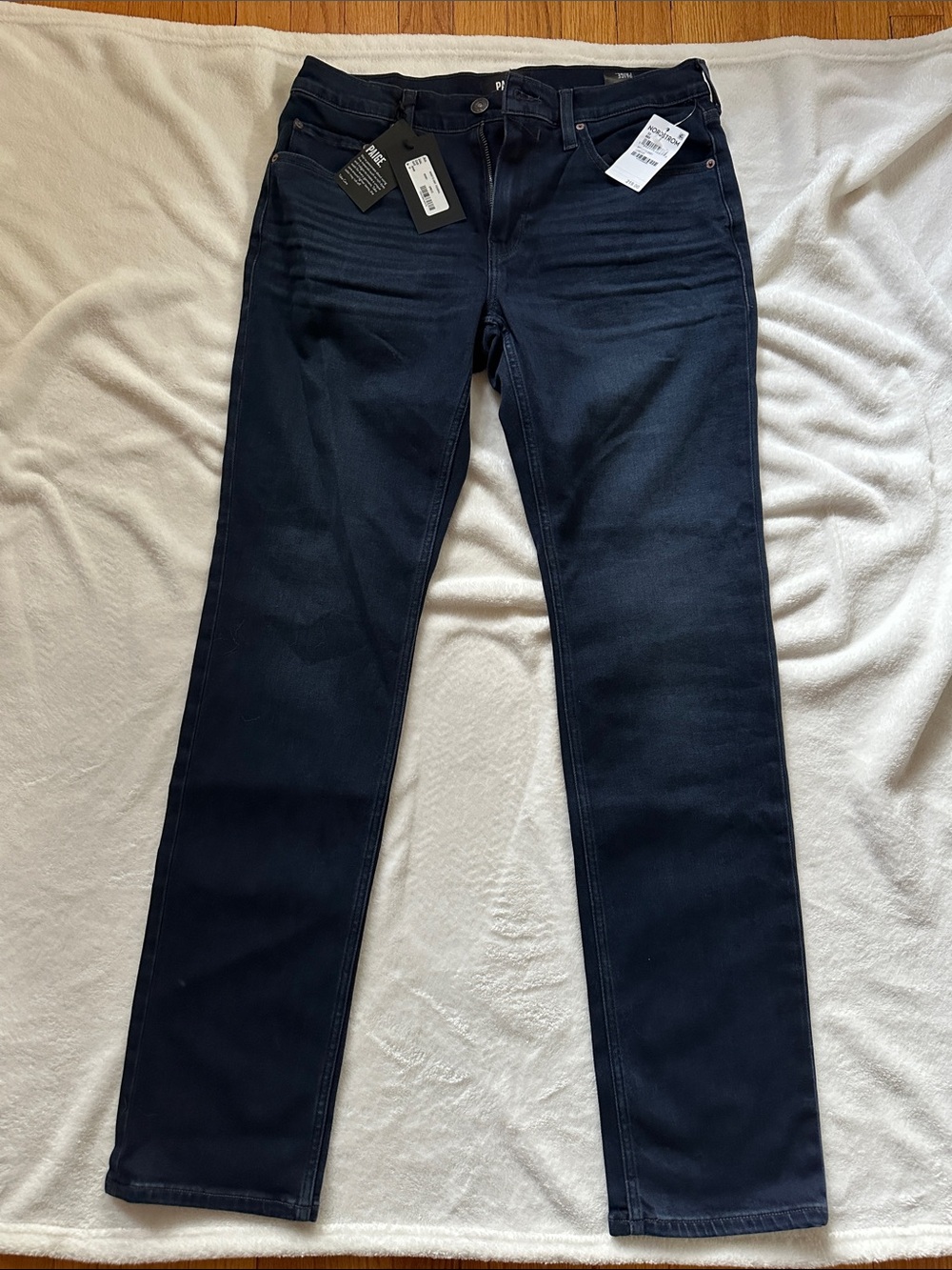 PAIGE Men’s Slim Straight Jeans in Dark Blue
